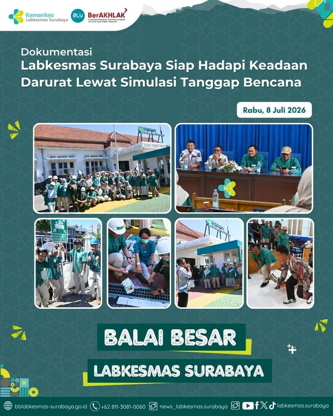 Labkesmas Surabaya Siap Hadapi Keadaan Darurat Lewat Simulasi Tanggap Bencana